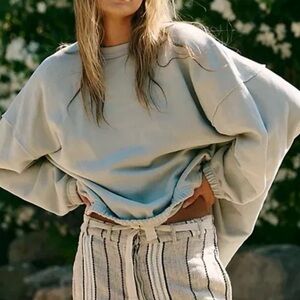 Free People Oversized Gray Sweatshirt